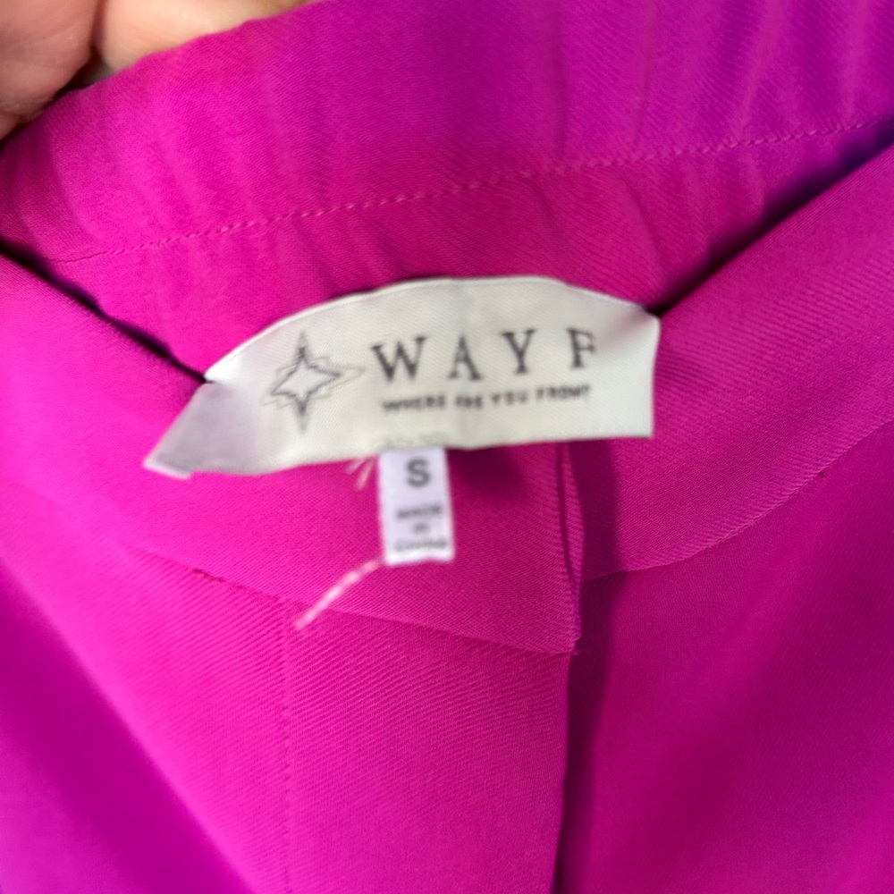 Wayf magenta  Cropped Pants with Feather Hem - Picture 7 of 7